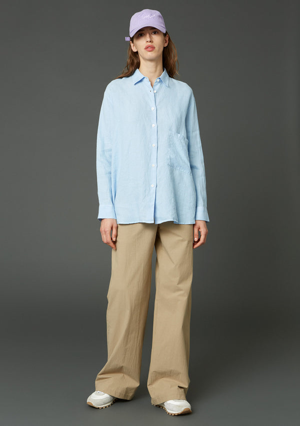 Hope - Oversized Linen shirt, Blue, Women