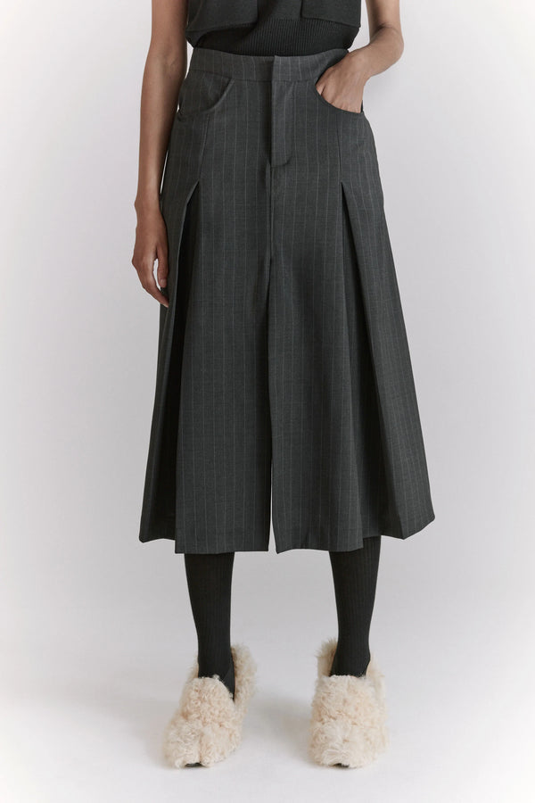Hope Flared wool Skirt, grey, women