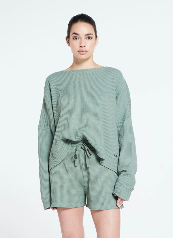 Lune Active, cotton lounge sweatshirt women's, green