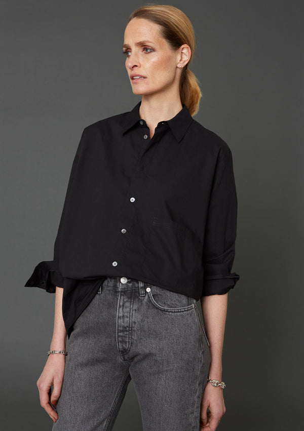 Hope - Oversized Cotton shirt, Black, Women