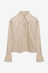 Anine Bing Tiffany pointed collar shirt, beige, Women