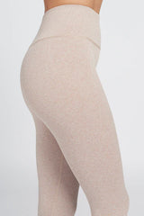 Luna high-waisted rib legging - Beige Melange