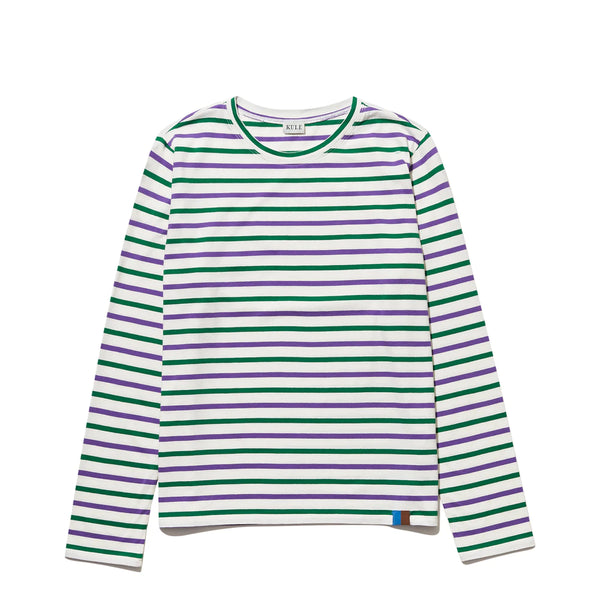 Kule striped The Modern Longsleeve, white/green/grape, women