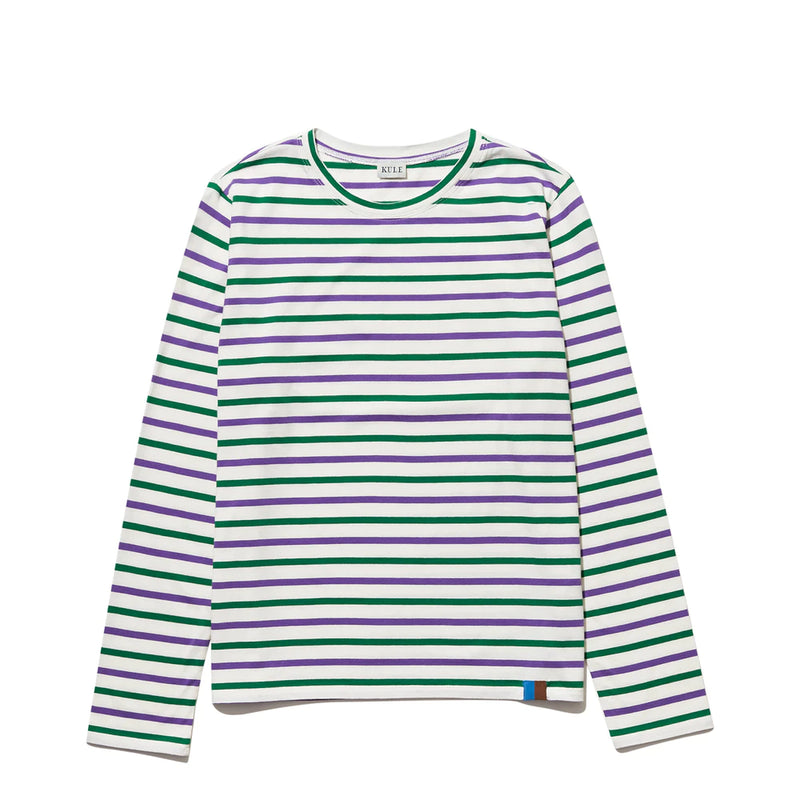 Kule striped The Modern Longsleeve, white/green/grape, women