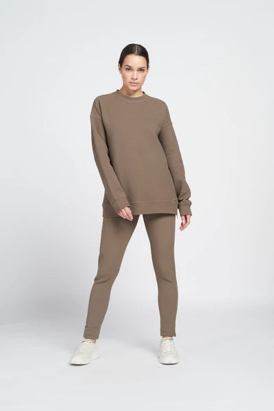 Moon long-sleeve crew neck top - Burnt Olive