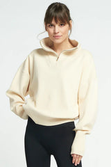 Lune Active Zip knitted sweater Cream White Women