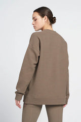 Moon long-sleeve crew neck top - Burnt Olive