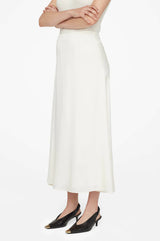 Anine Bing Verne Skirt, Pearl 100% Silk, women