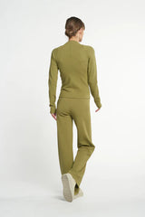 Forest pintuck flare pants - Pale Green