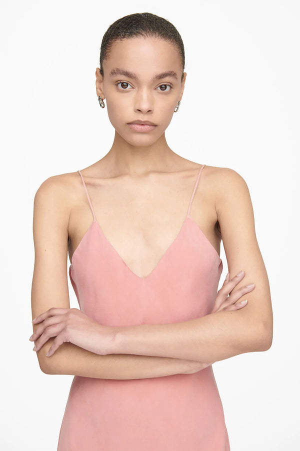 Anine Bing Bay V-neck Slip Dress, Dusty pink