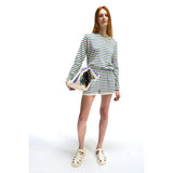 Kule striped The Modern Longsleeve, white/green/grape, women