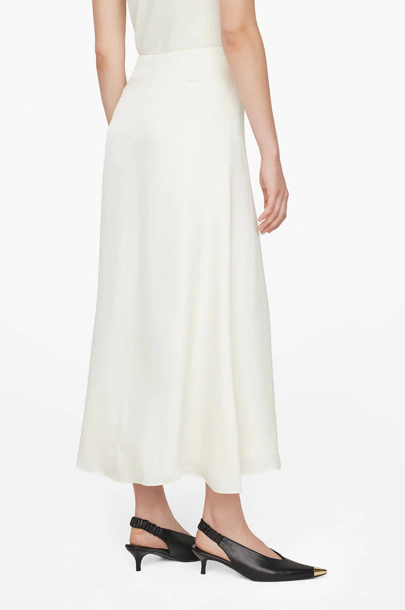 Anine Bing Verne Skirt, Pearl 100% Silk, women