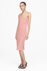 Anine Bing Bay V-neck Slip Dress, Dusty pink