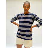 Kule striped boyfriend longsleeve women, navy cream