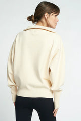 Lune Active Zip knitted sweater Cream White Women