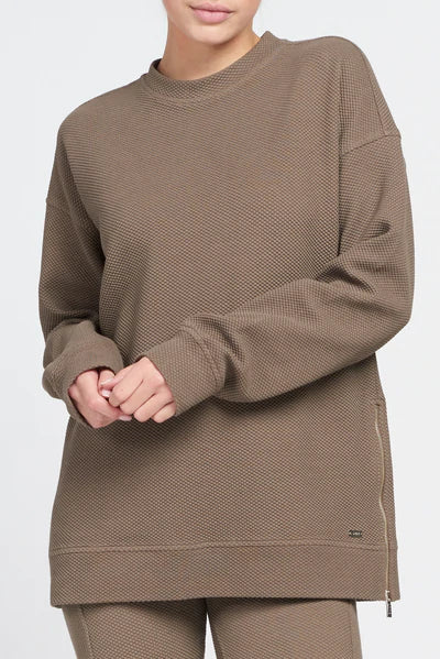 Moon long-sleeve crew neck top - Burnt Olive