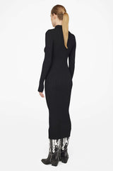 Anine Bing Joslyn knitted wide-rib cardigan dress, black, women