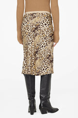 Anine Bing Silk Pencil Erin Skirt, Leopard print