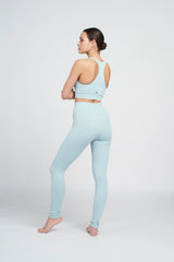 Luna high-waisted rib legging - Ice Blue