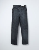 ReDone stretch high rise Grey Jeans with rips and raw hem