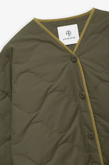 Anine Bing Paddington Raincoat, Quilted Jacket, Green