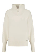 Lune Active Zip knitted sweater Cream White Women