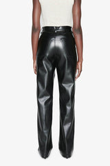 Anine Bing vegan leather black pants