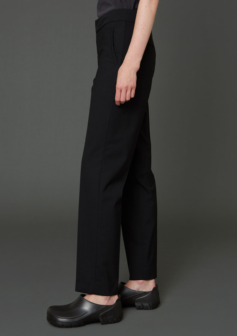 ARKET Stretch-Wool Twill Trousers in Black | Endource