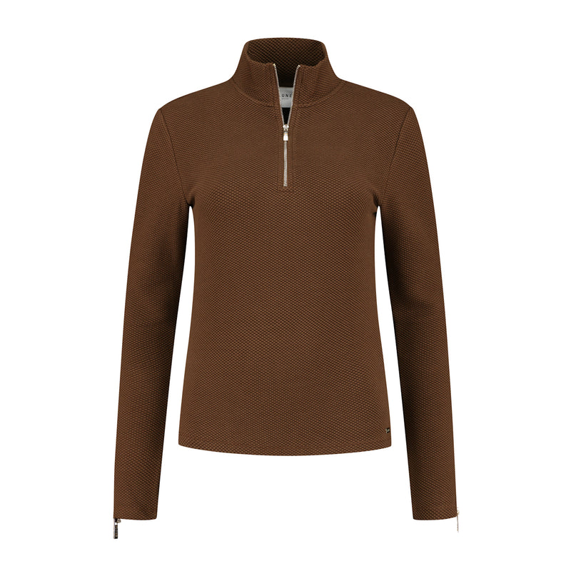 Lune Active, zipper Longsleeve, Women, brown