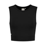 Lune Active sleeveless crop black top