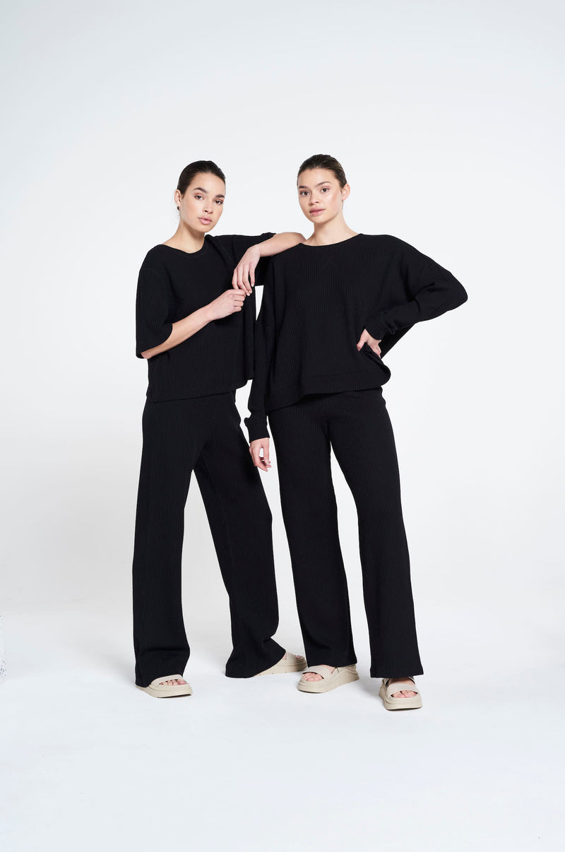 Lune Active Cotton loungewear flare pants Black Women