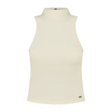 Lune Active, turtle neck sleeveless Jersey top, White