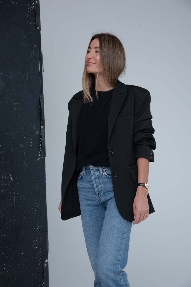 YULIAWAVE - Black Oversized Blazer, Women