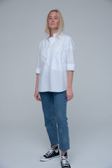 ReDone High Rise straight leg cropped Blue Jeans with raw hem