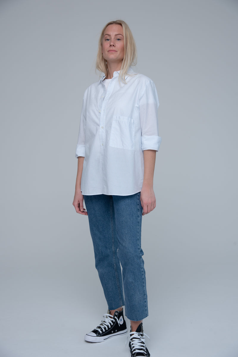 ReDone High Rise straight leg cropped Blue Jeans with raw hem