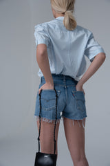 Hope - oversized short sleeved shirt, Blue Stripe, Women