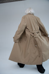 Hope - Oversized Trench Coat, Cotton, Beige, Women