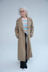 Hope - Oversized Trench Coat, Cotton, Beige, Women