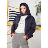 Kule The Trevor Navy Puffer Jacket with Hood Women