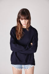 The Sept dark Blue Oversized Women's sweatshirt with zips