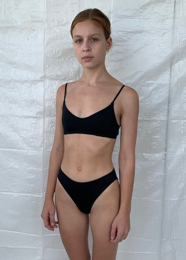 Nu Swim High Cut Bikini Bottom Black 