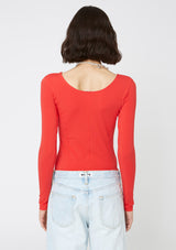 Hope Scoop Top, red longsleeve, Women