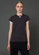 Hope Ace Tee - Faded Black - organic cotton - regular slim fit - Women