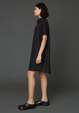 Hope Elma Dress - oversized short-sleeved black linen dress - Women