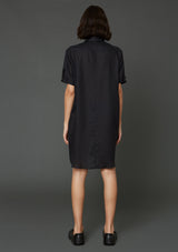 Hope Elma Dress - oversized short-sleeved black linen dress - Women